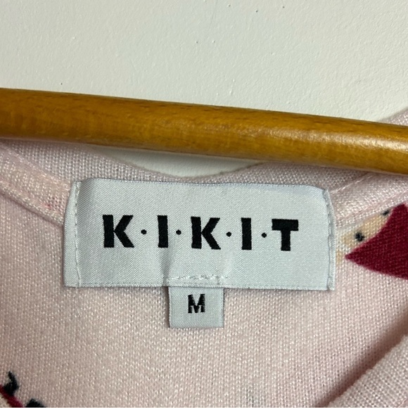 Kikit Pajama set Elf Santa Print M Soft Pants Top Long Sleeve Pink Stretch Pull - Picture 9 of 16